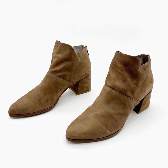 EILEEN FISHER Liesel Brown Ankle Boot Size 9.5 Bootie Leather Block Heel Pointed - Picture 12 of 12
